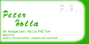 peter holla business card